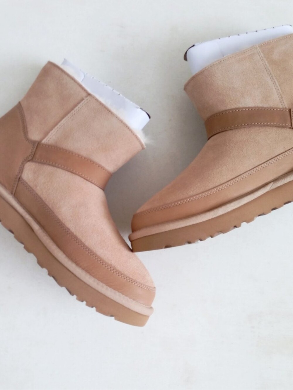 UGG Classic Mini Bellina belted tan shearling lined boots - Picture 8 of 13